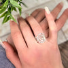 Silver Plated Adjustable Ring - Spiral Oval with Circles