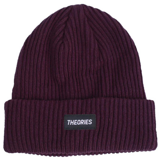 STAMP LABEL Rib Knit Theories Beanie Eggplant