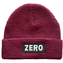  Army Patch Waffle-Knit Zero Beanie Burgundy