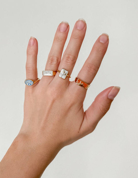 Heaven Rectangular Signet Ring: 5