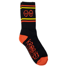  Eyes Krooked Socks Black/Red/Yellow