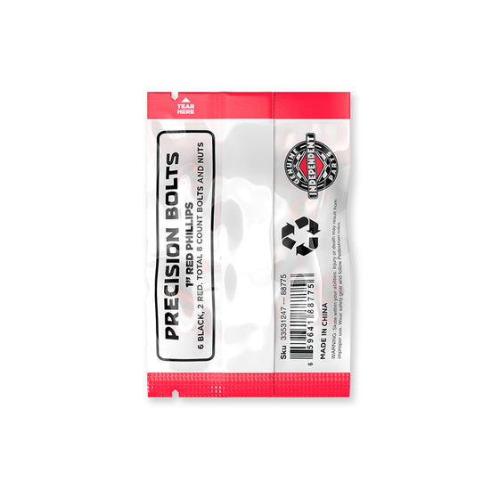GP Precision Bolts Phillips Hardware 1" Black/Red