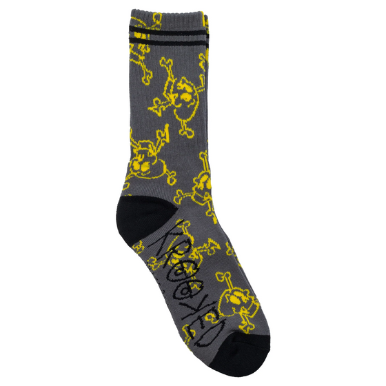 Style Krooked Socks Charcoal/Yellow