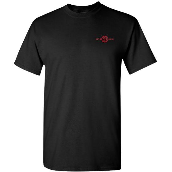 Black/Red Globe Logo Tee Heavy Cotton