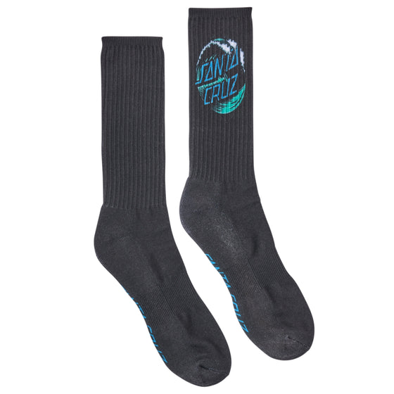 Wave Dot Santa Cruz Crew Socks Black