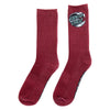 Wave Dot Santa Cruz Crew Socks Burgundy/Grey/Teal