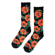  Screaming Hibiscus Santa Cruz Mid Crew Socks Red/Black