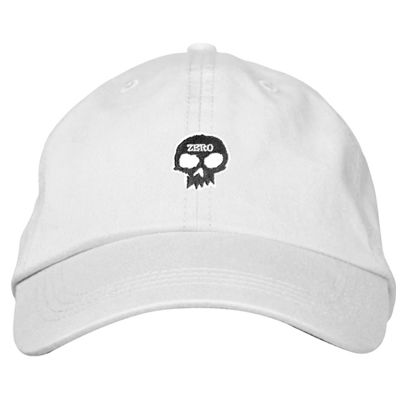 Single Skull Zero Dad Hat White