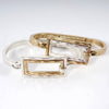 Hammered Dual-Tone Rectangular Hook Hinge Bracelet: Worn Silver-Worn Gold
