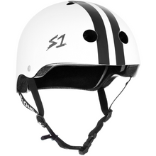  S-ONE Lifer White Gloss w/ Black Stripes S1 Helmet XL