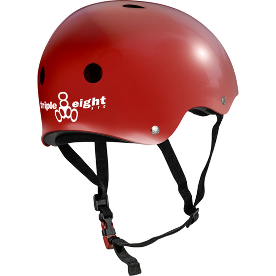 Glossy Red Certified Sweatsaver Triple 8 Helmet L/XL
