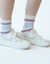 Logo Cream Socks: Medium