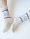 Logo Cream Socks: Medium