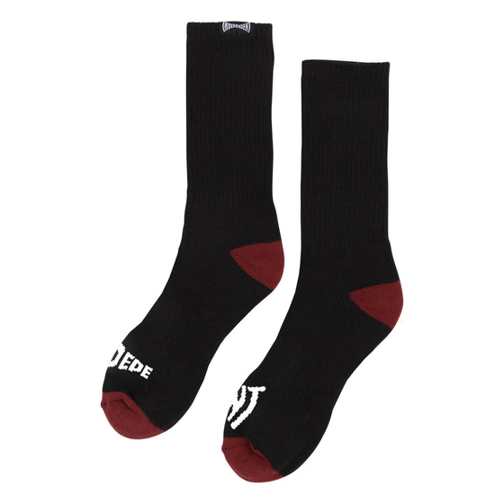 Span Independent Crew Socks Black/Red