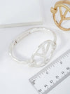 Hammered Peace Cuff Bracelet: Worn Gold