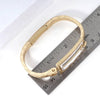 Hammered Dual-Tone Rectangular Hook Hinge Bracelet: Worn Silver-Worn Gold