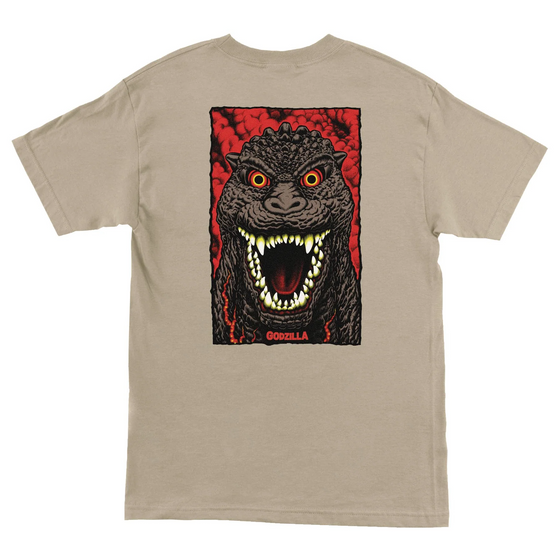 Godzilla Destroyer Stripes Santa Cruz S/S Heavyweight Shirt Sand