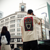Godzilla Destroyer Stripes Santa Cruz S/S Heavyweight Shirt Sand