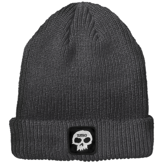 Single Skull Patch Zero Beanie Charcoal