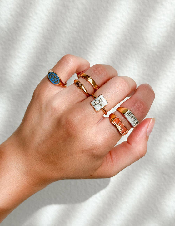 Heaven Rectangular Signet Ring: 5