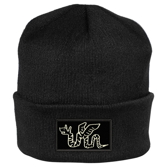 No Monster Krooked Cuff Beanie Black