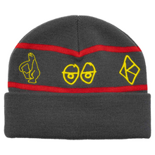  Naskar Krooked Cuff Beanie Charcoal/Red/Yellow