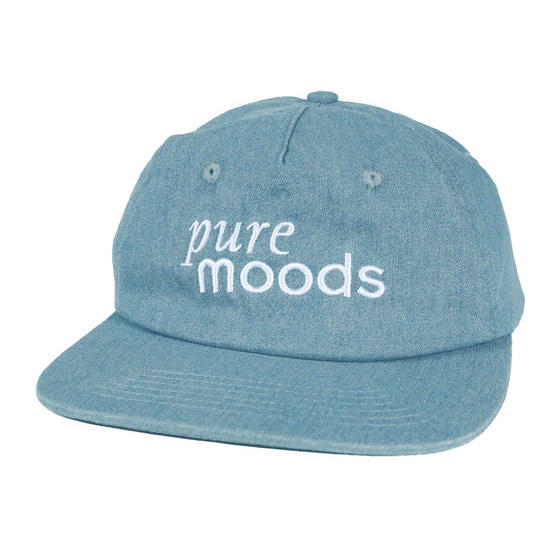 Pure Moods Embroidered Theories Strapback Hat Blue Denim