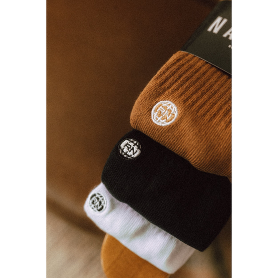 Globe Socks Brown/White