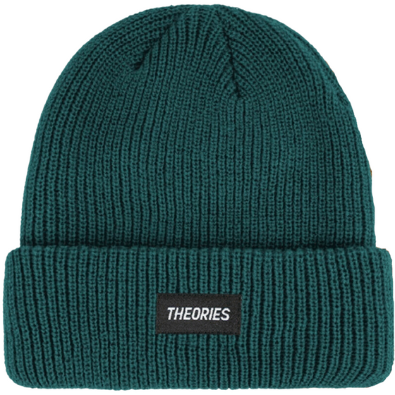 STAMP LABEL Rib Knit Theories Beanie Teal Green