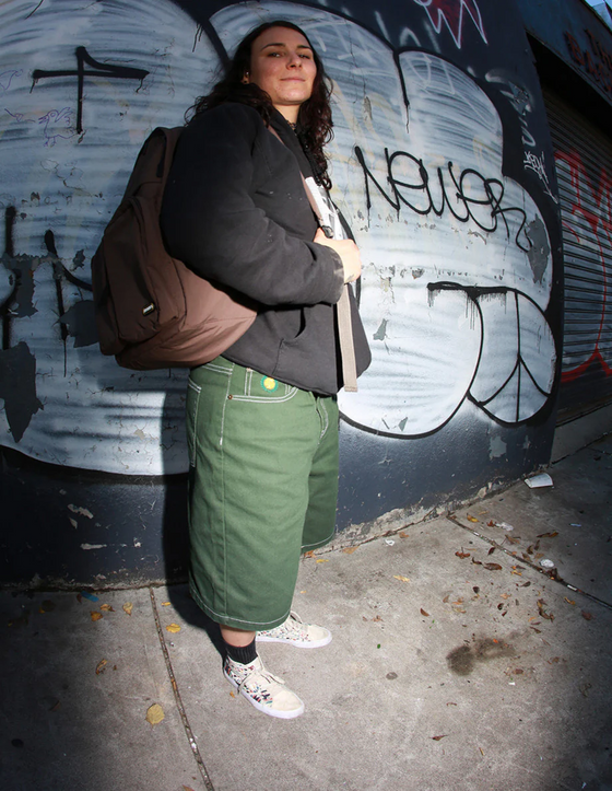 Plaza Denim Hunter Green Contrast Stitch Theories Shorts