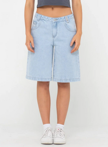  Low Rise Wide Leg Denim Jort