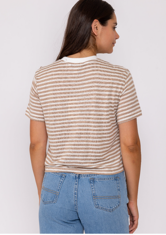 Penny Stripe Relaxed Crop Tee