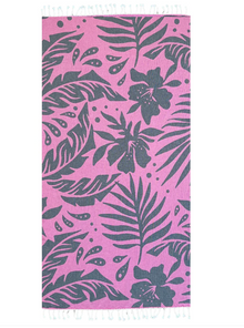  Retro Palm Pink Turkish Towel - Shaka Love