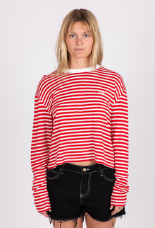  Striped Crop LS Tee