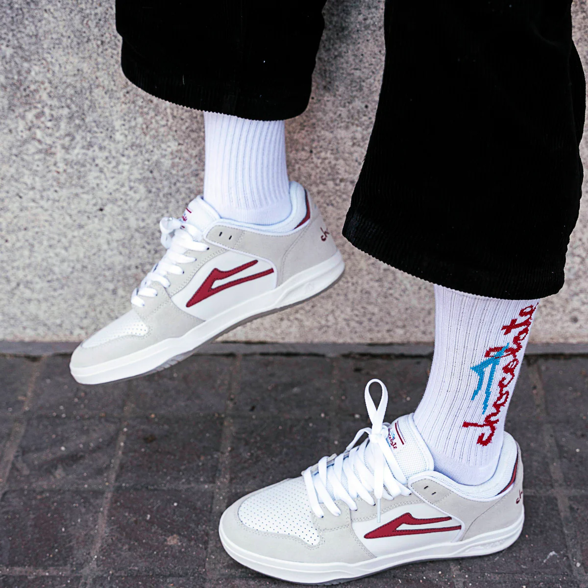 Telford Low White/Red Suede Chocolate X Lakai Footwear – The House