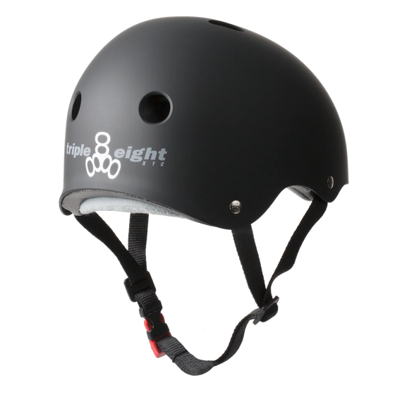 Black Matte Certified Sweatsaver Triple 8 Helmet XS/S