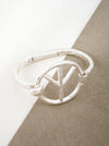 Hammered Peace Cuff Bracelet: Worn Gold