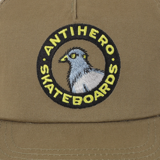 Pigeon Round Anti-Hero Snapback Hat Khaki