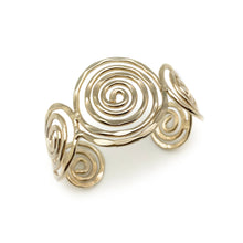 Gold Plated Adjustable Cuff Bracelet - Spiral Circles