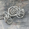 Silver Plated Adjustable Cuff Bracelet - Spiral Ovals