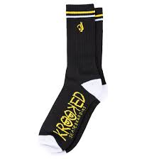 Shmoo EMB Krooked Socks Black/White/Yellow