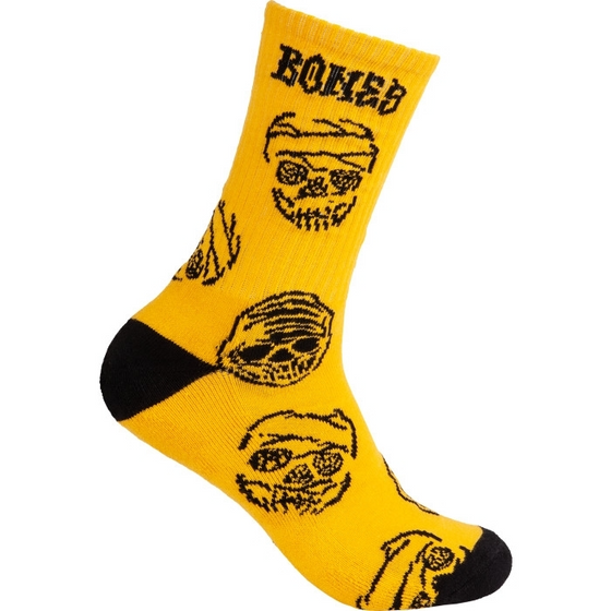Black & Gold Bones Socks Gold