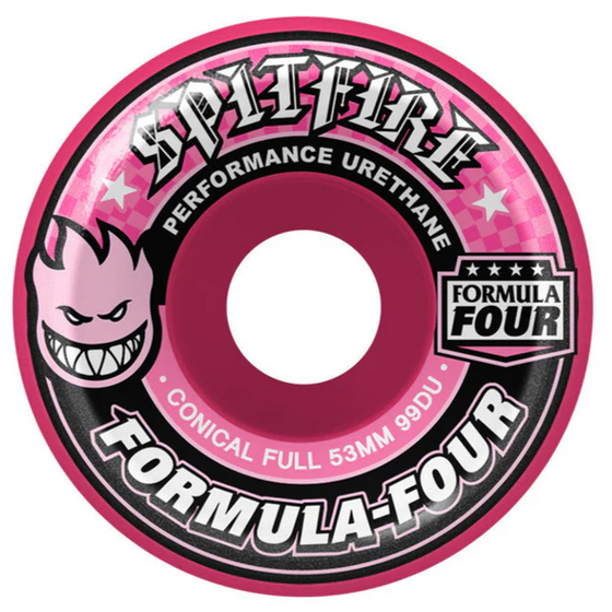 F4 Pink Conical Full 99D 53mm Spitfire Wheels