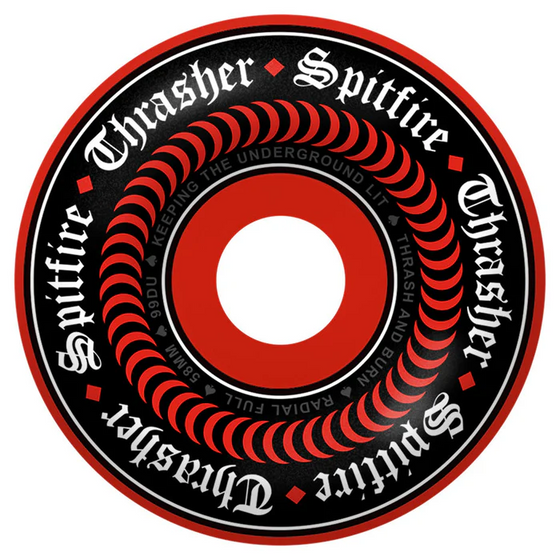 Oath Radial Full 58mm 99D F4 Thrasher X Spitfire Wheels Red
