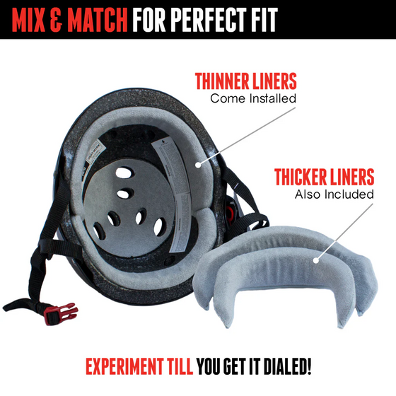 Black Matte Certified Sweatsaver Triple 8 Helmet XS/S