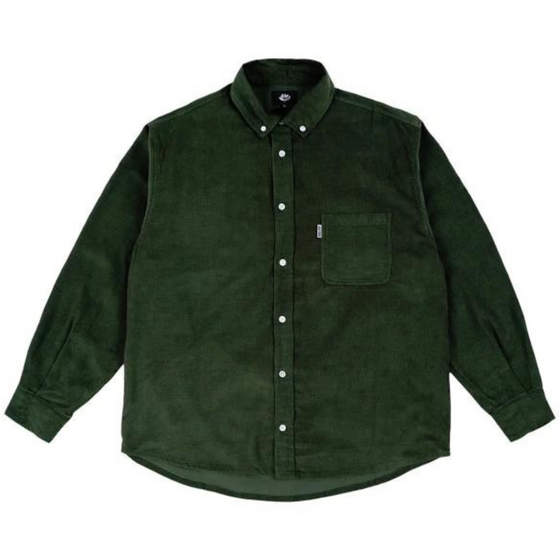 Proper Corduroy Magenta Button Up Large Green