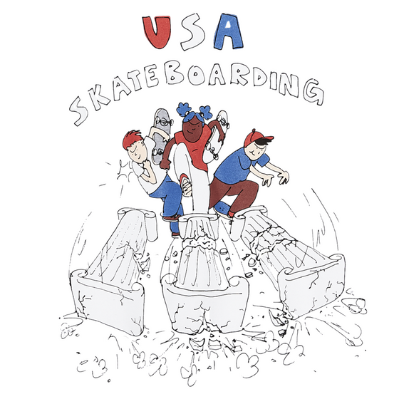 USA Skateboarding Henry Jones Breaking Through White Tee