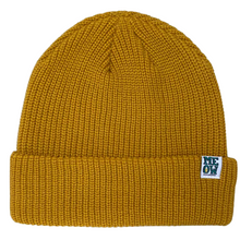  Stacked Logo Cuffed Meow Beanie Mustard