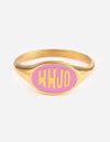 Pink Enamel WWJD Ring: 9