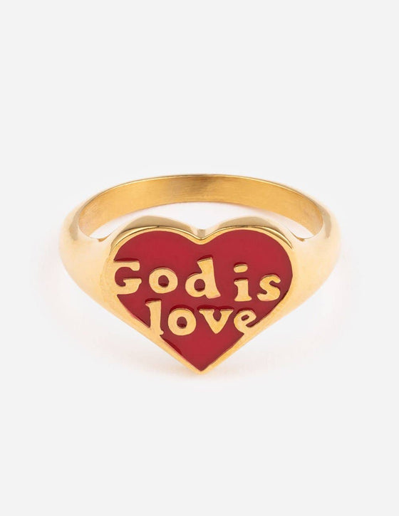 Enamel God is Love Ring: 8